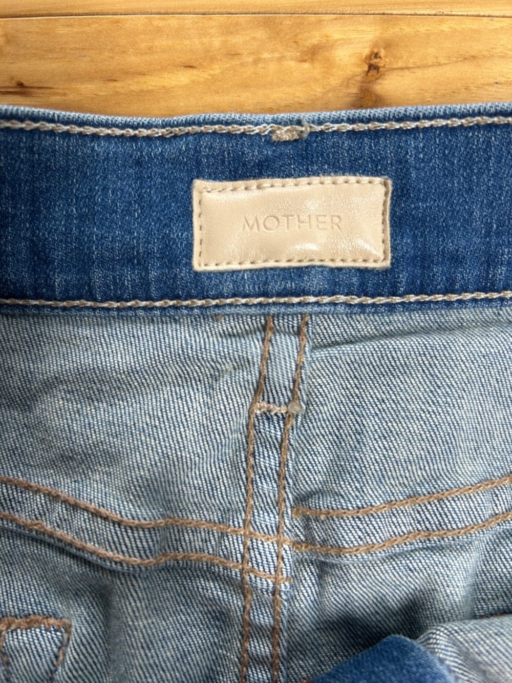 MOTHER Light Blue Denim Distressed Jean Skirt | Size 31 - Picture 5 of 7